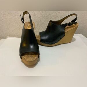 Sam Edelman Camilla Wedge Black Sandals size 10